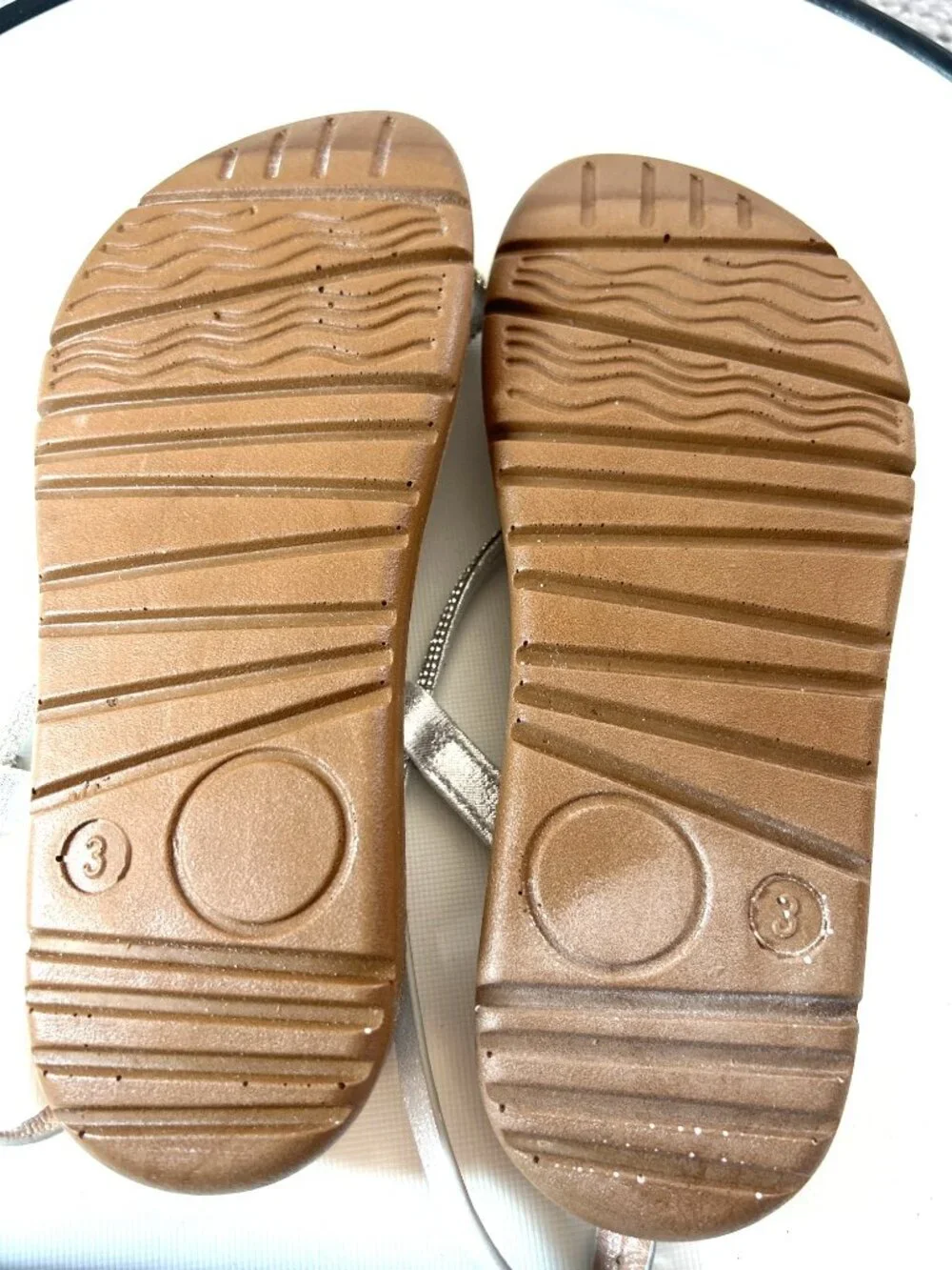 Link Comfort Girls Sandals Silver Sparkle Size 3